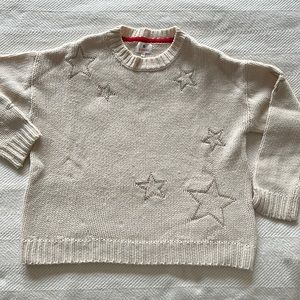 Sundry oatmeal sweater, size 1, with embroidered stars.